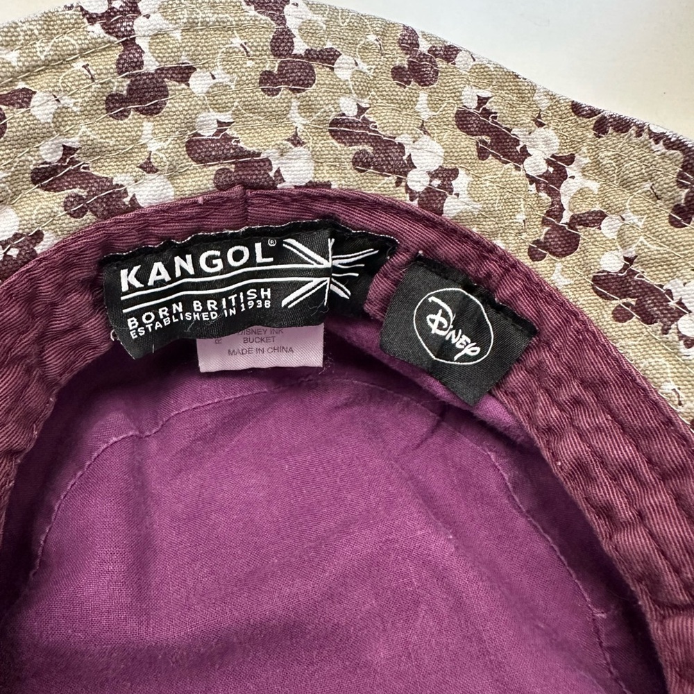 Kangol Born British Disney Ink Bucket Hat Tan Brown and White size medium - Picture 3 of 4